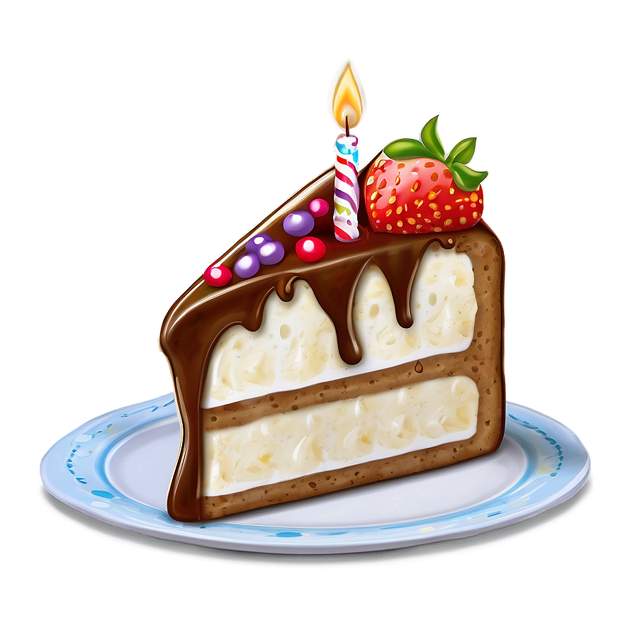 Happy Birthday Slice Of Cake Png 30 PNG image