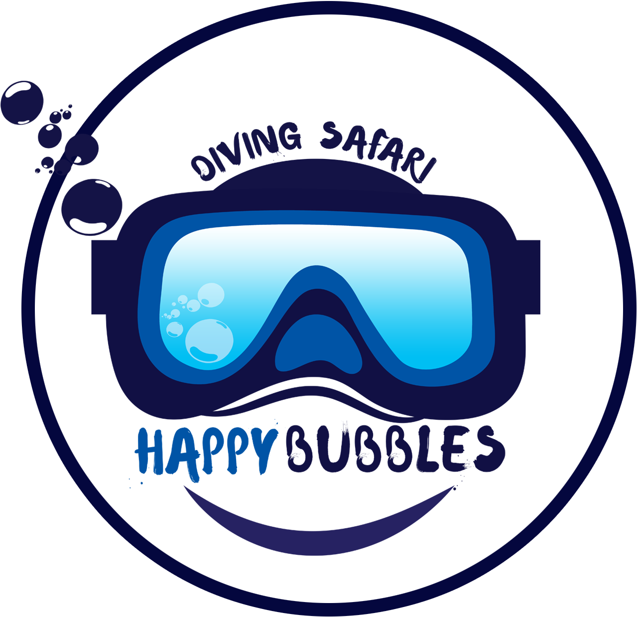 Happy Bubbles Diving Safari Logo PNG image