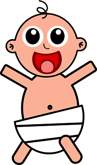 Happy Cartoon Baby Illustration PNG image
