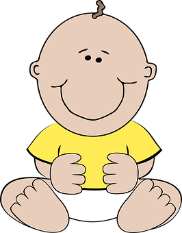 Happy Cartoon Baby Sitting PNG image