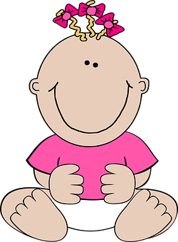 Happy Cartoon Babywith Bow PNG image
