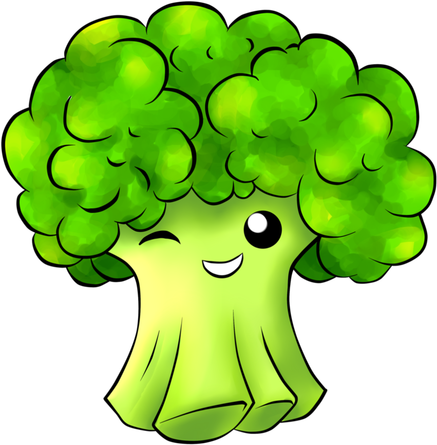 Happy Cartoon Broccoli Character PNG image