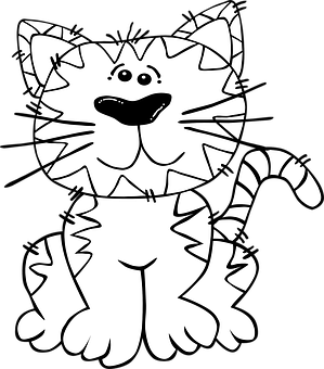 Happy Cartoon Cat Drawing PNG image