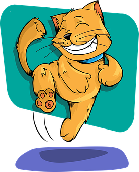 Happy Cartoon Cat Illustration PNG image