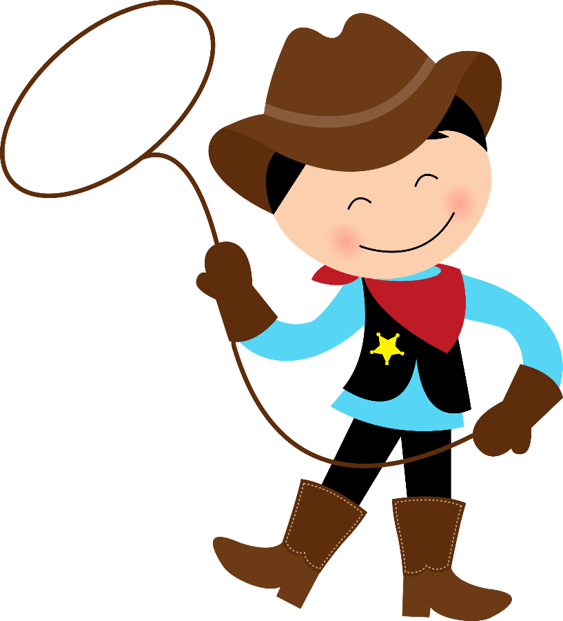 Happy Cartoon Cowboywith Lasso PNG image