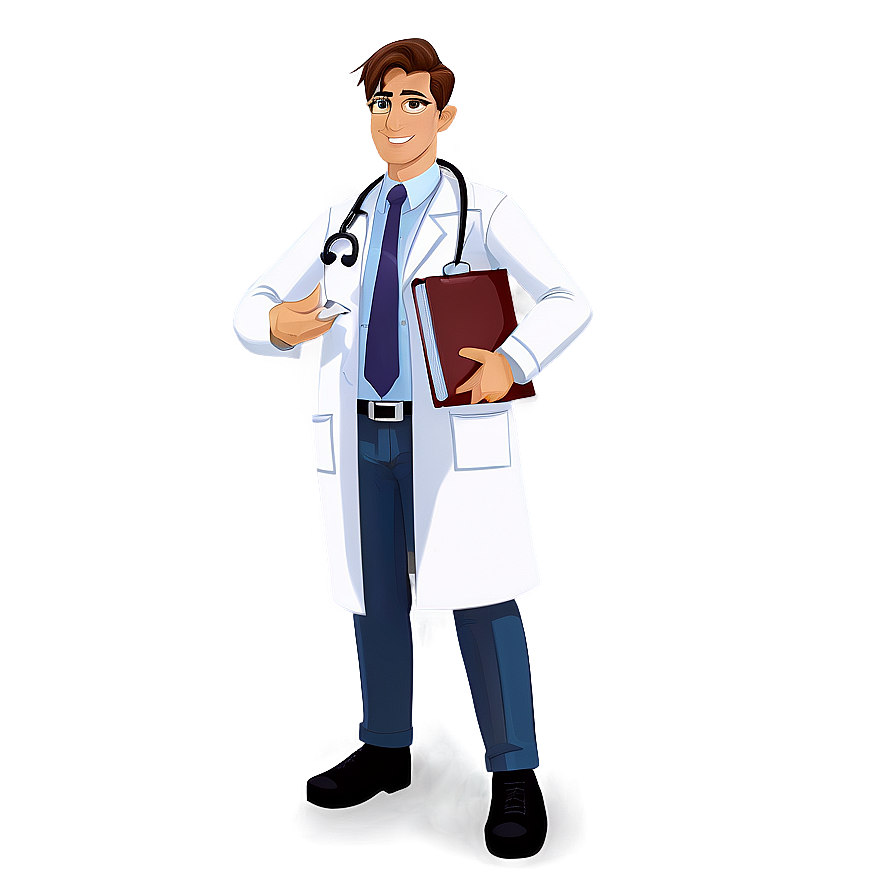 Happy Cartoon Doctor Character Png 6 PNG image