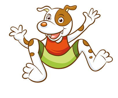 Happy Cartoon Dog Jumping PNG image