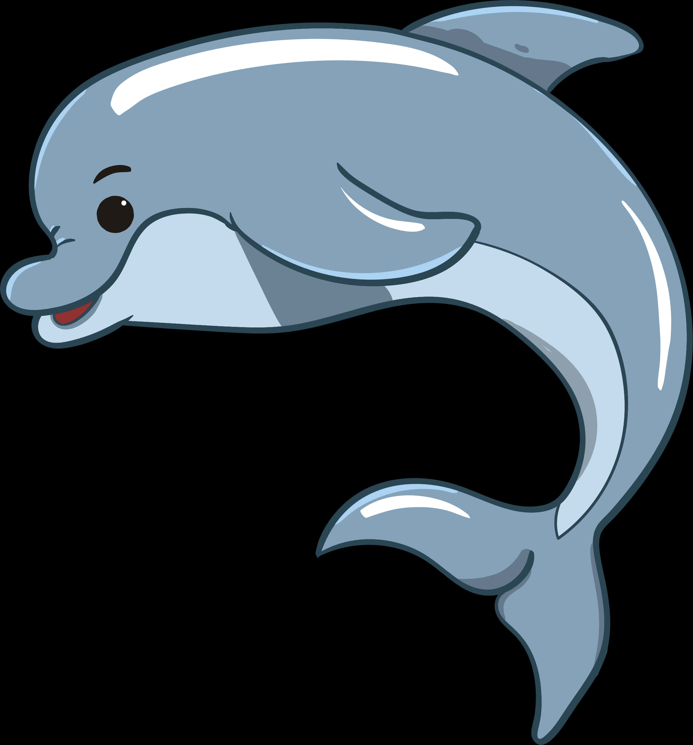 Happy Cartoon Dolphin PNG image
