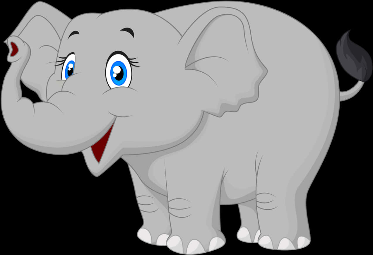 Happy Cartoon Elephant PNG image
