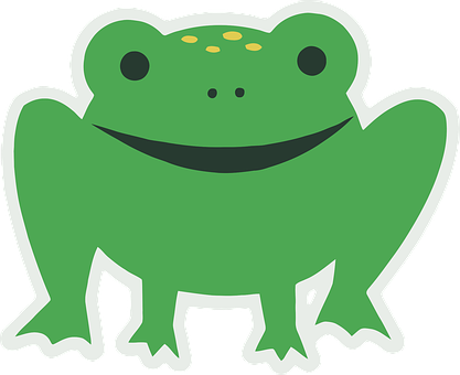 Happy Cartoon Frog Sticker PNG image