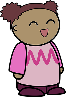 Happy Cartoon Girl Character PNG image