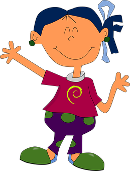 Happy Cartoon Girl Character PNG image