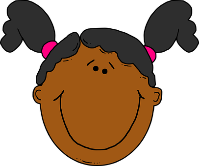 Happy Cartoon Girl Face PNG image