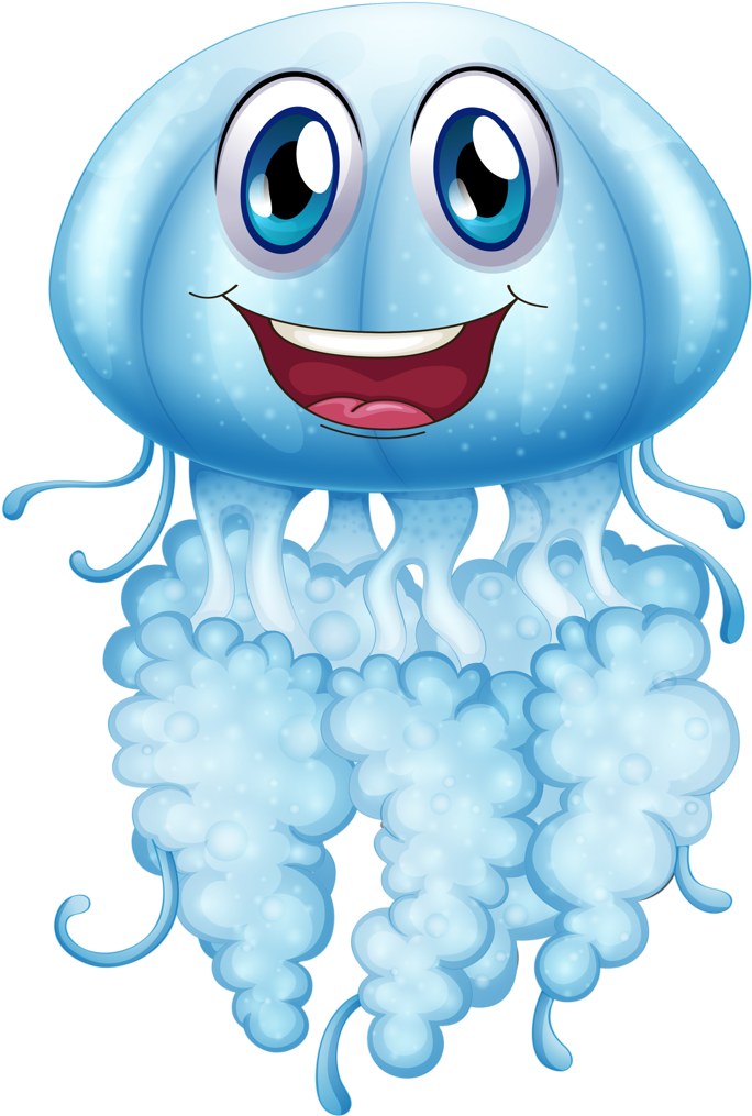 Happy Cartoon Jellyfish PNG image