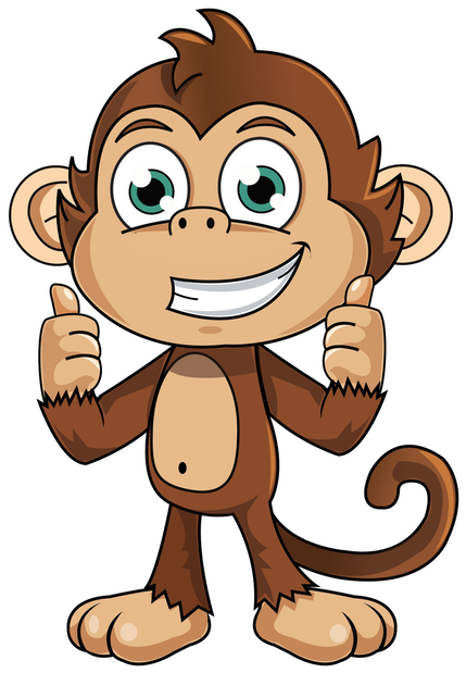 Happy Cartoon Monkey Sticker.png PNG image