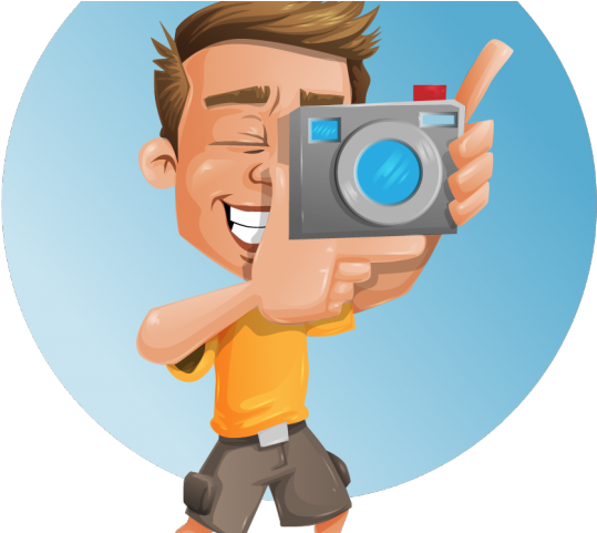 Happy Cartoon Photographer PNG image