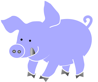 Happy Cartoon Pig Black Background PNG image
