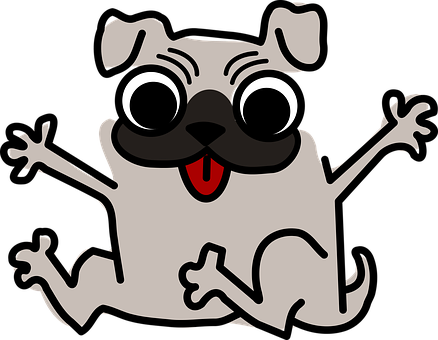 Happy Cartoon Pug Dog PNG image