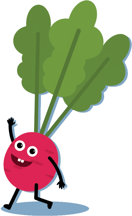 Happy Cartoon Radish PNG image