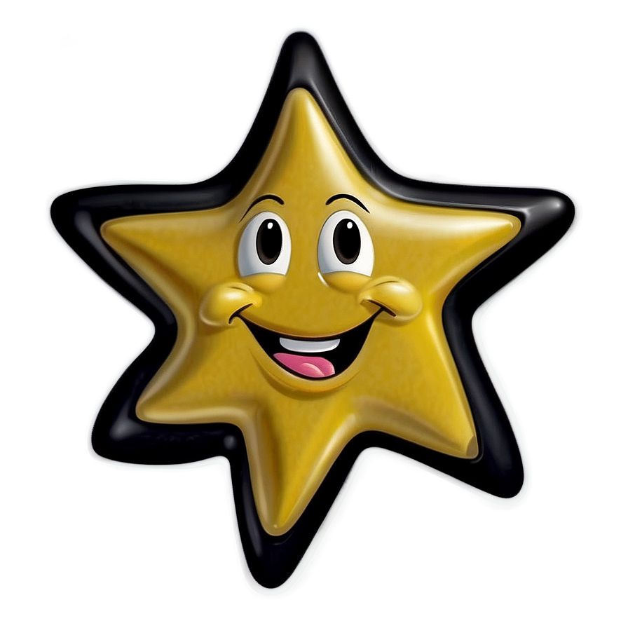 Happy Cartoon Star Png 06132024 PNG image