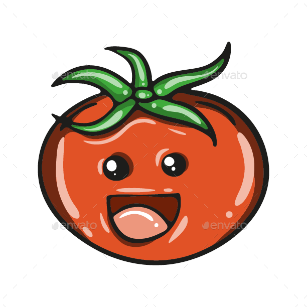 Happy Cartoon Tomato Character PNG image