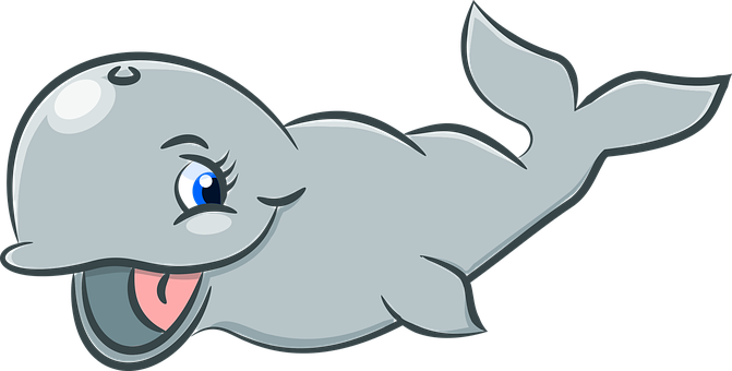 Happy Cartoon Whale PNG image