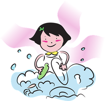 Happy Child With Cape Illustration PNG image
