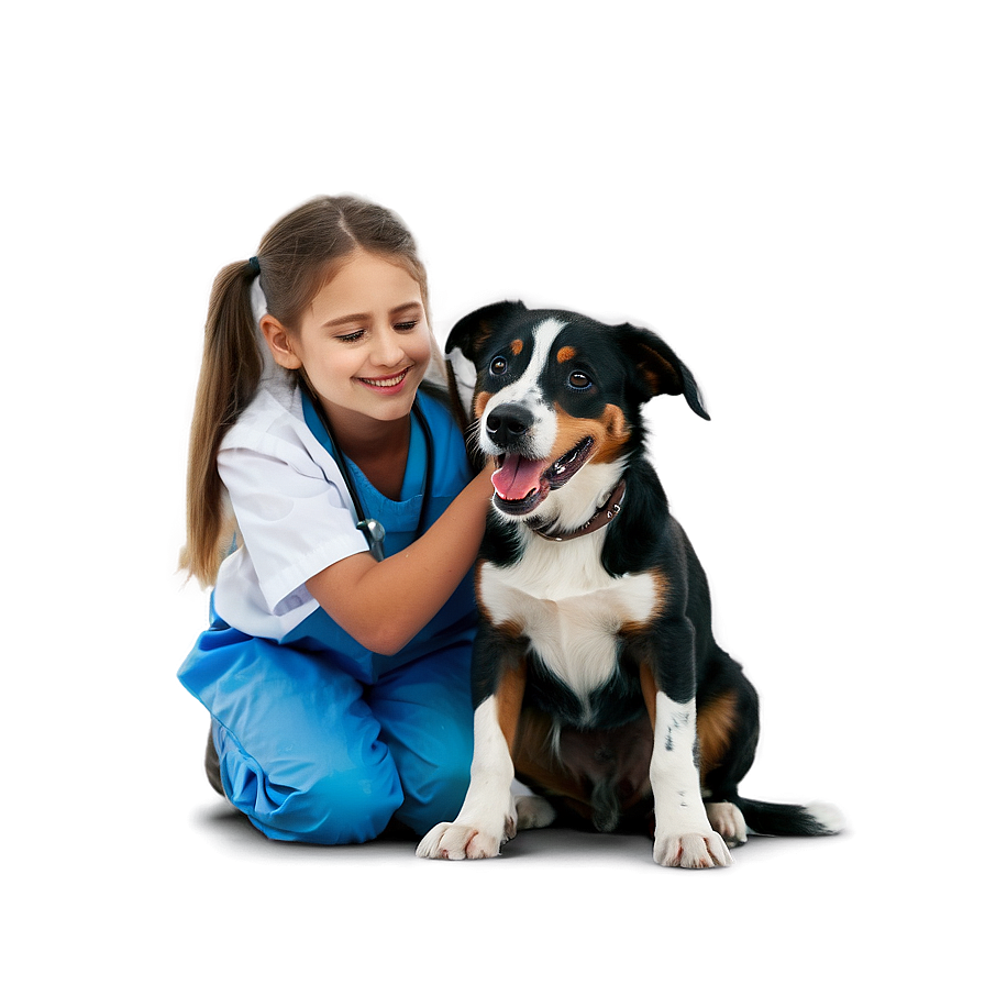 Happy Child With Veterinarian Png Ikt60 PNG image