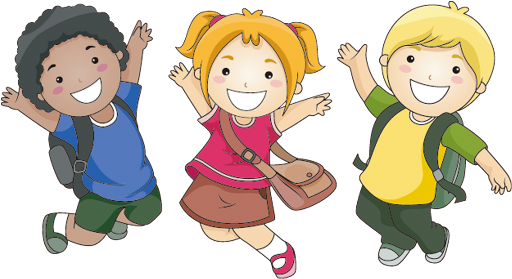 Happy Children Jumping Illustration PNG image