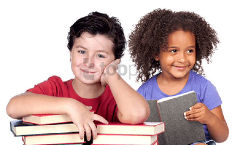 Happy Childrenwith Books PNG image