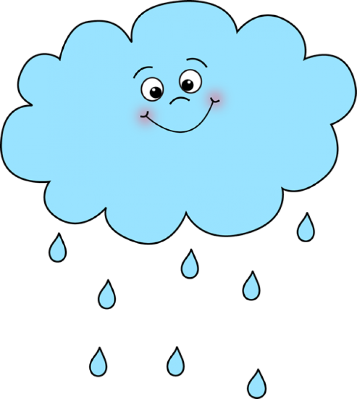 Happy Cloud Raindrops Illustration PNG image