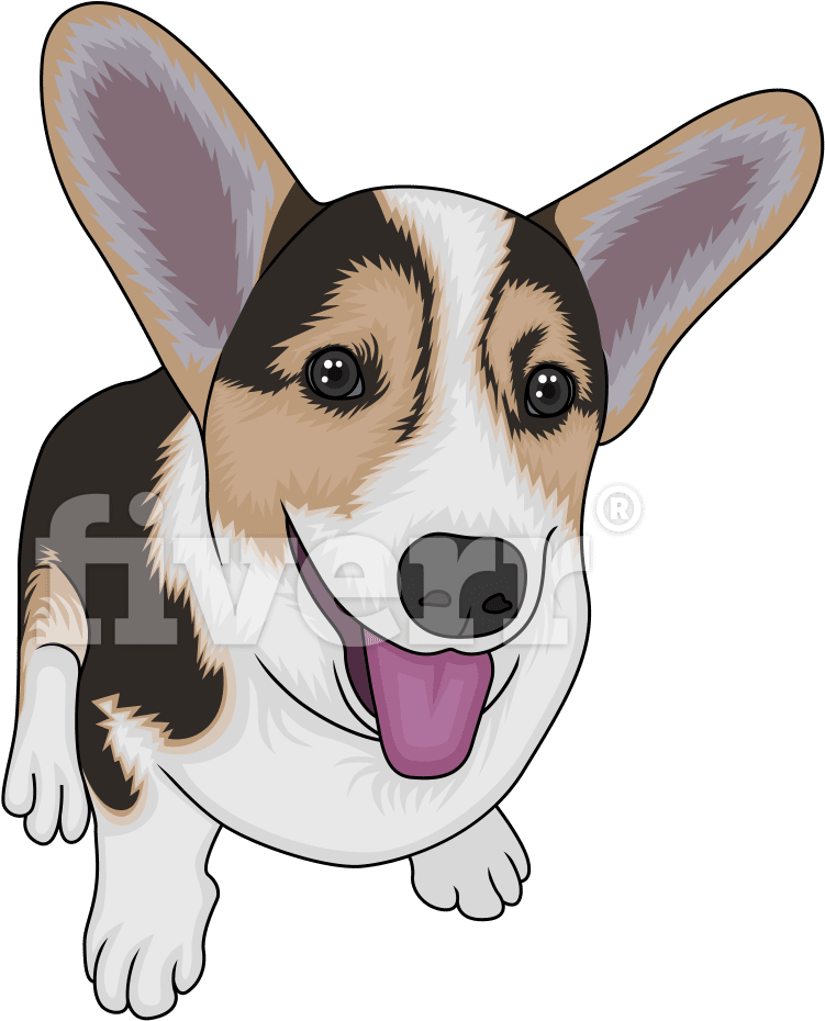 Happy Corgi Cartoon Portrait PNG image