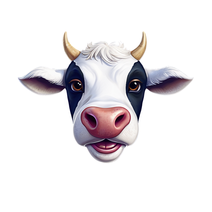 Happy Cow Head Png 06212024 PNG image