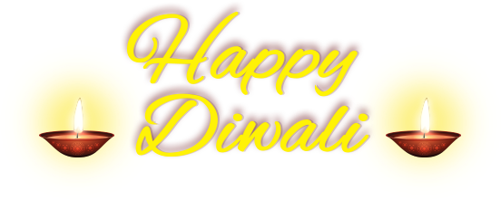 Happy Diwali Greetingwith Diyas PNG image