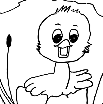 Happy Duckling Sketch PNG image