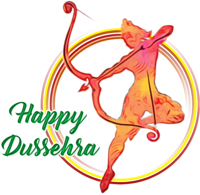 Happy Dussehra Archer Celebration PNG image