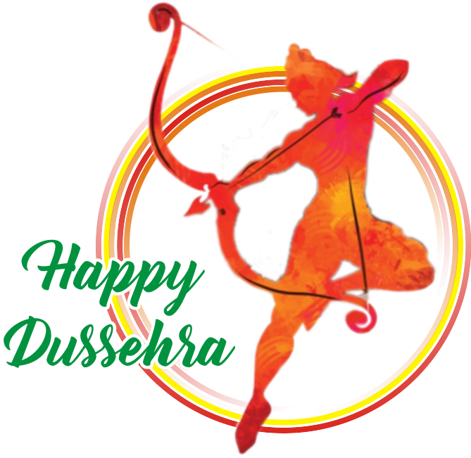 Happy Dussehra Celebration Archer PNG image