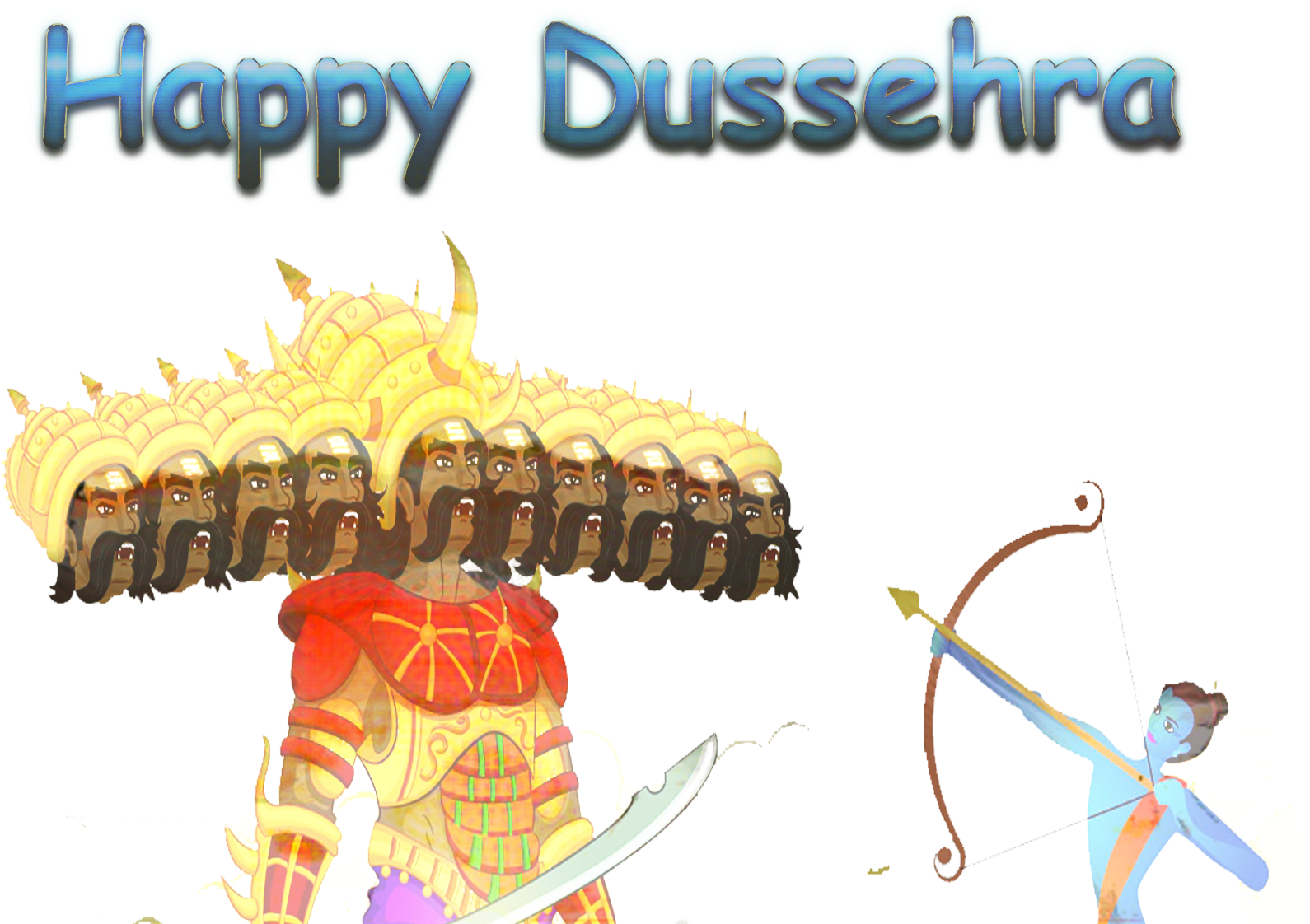 Happy Dussehra Celebration Illustration PNG image