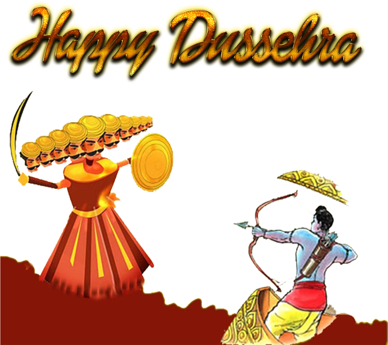 Happy Dussehra Celebration Illustration PNG image