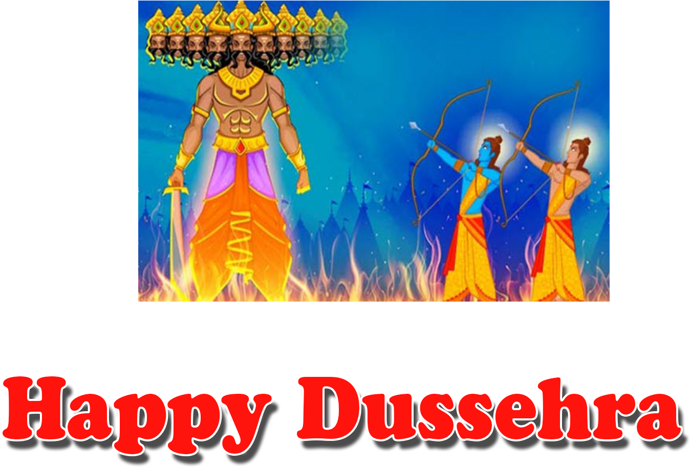 Happy Dussehra Celebration Illustration PNG image