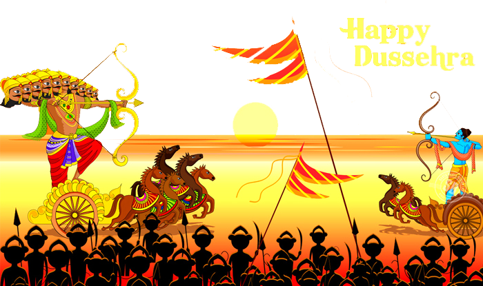 Happy Dussehra Celebration Illustration PNG image