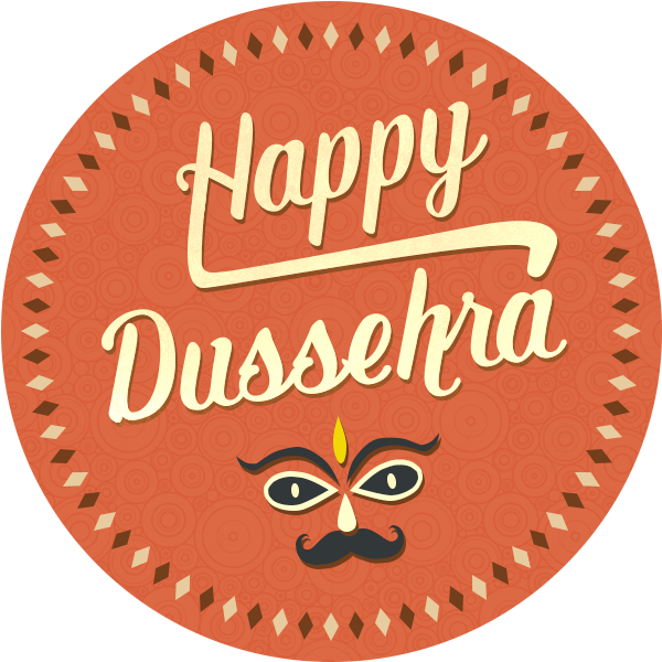 Happy Dussehra Greeting Design PNG image