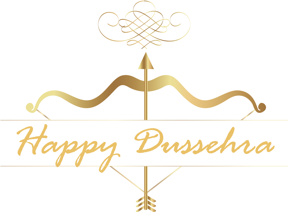 Happy Dussehra Greeting Golden Design PNG image