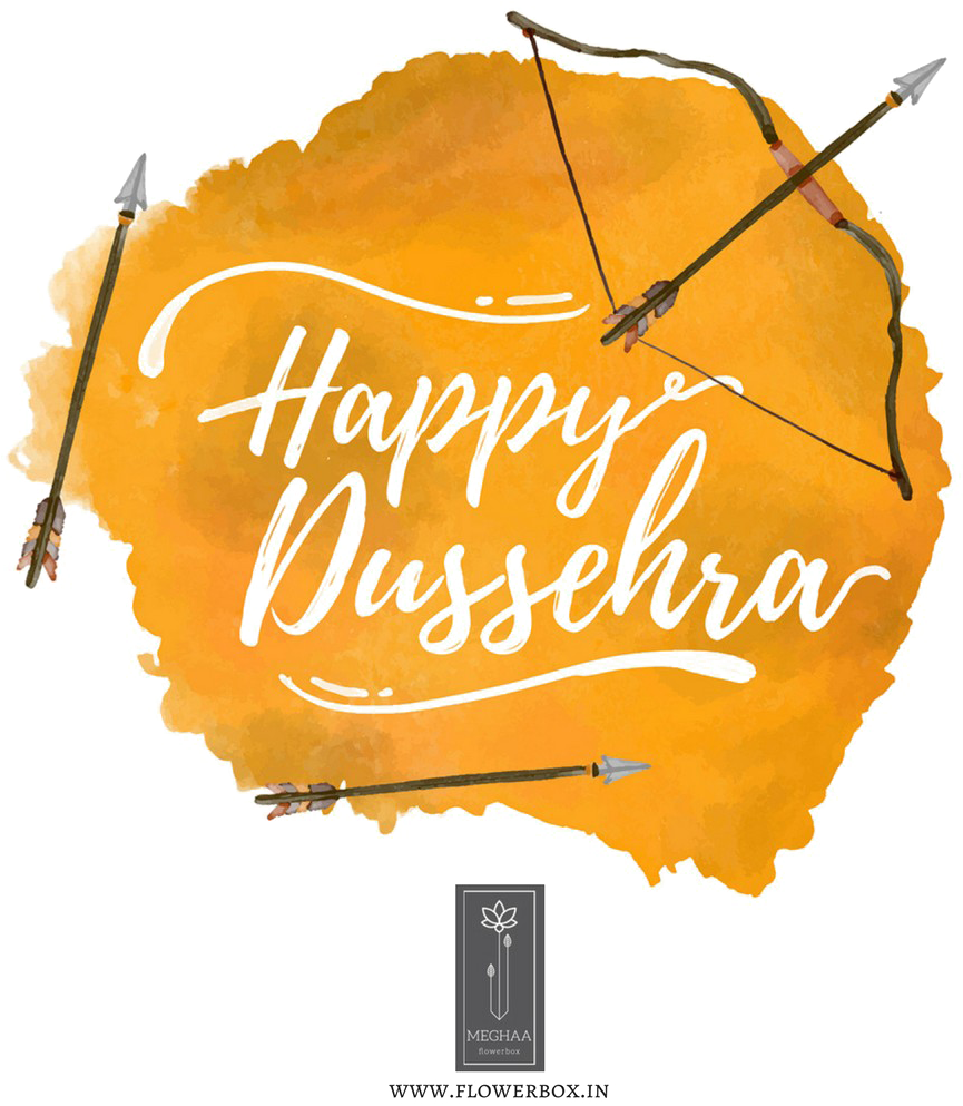 Happy Dussehra Greetingwith Bowand Arrow PNG image