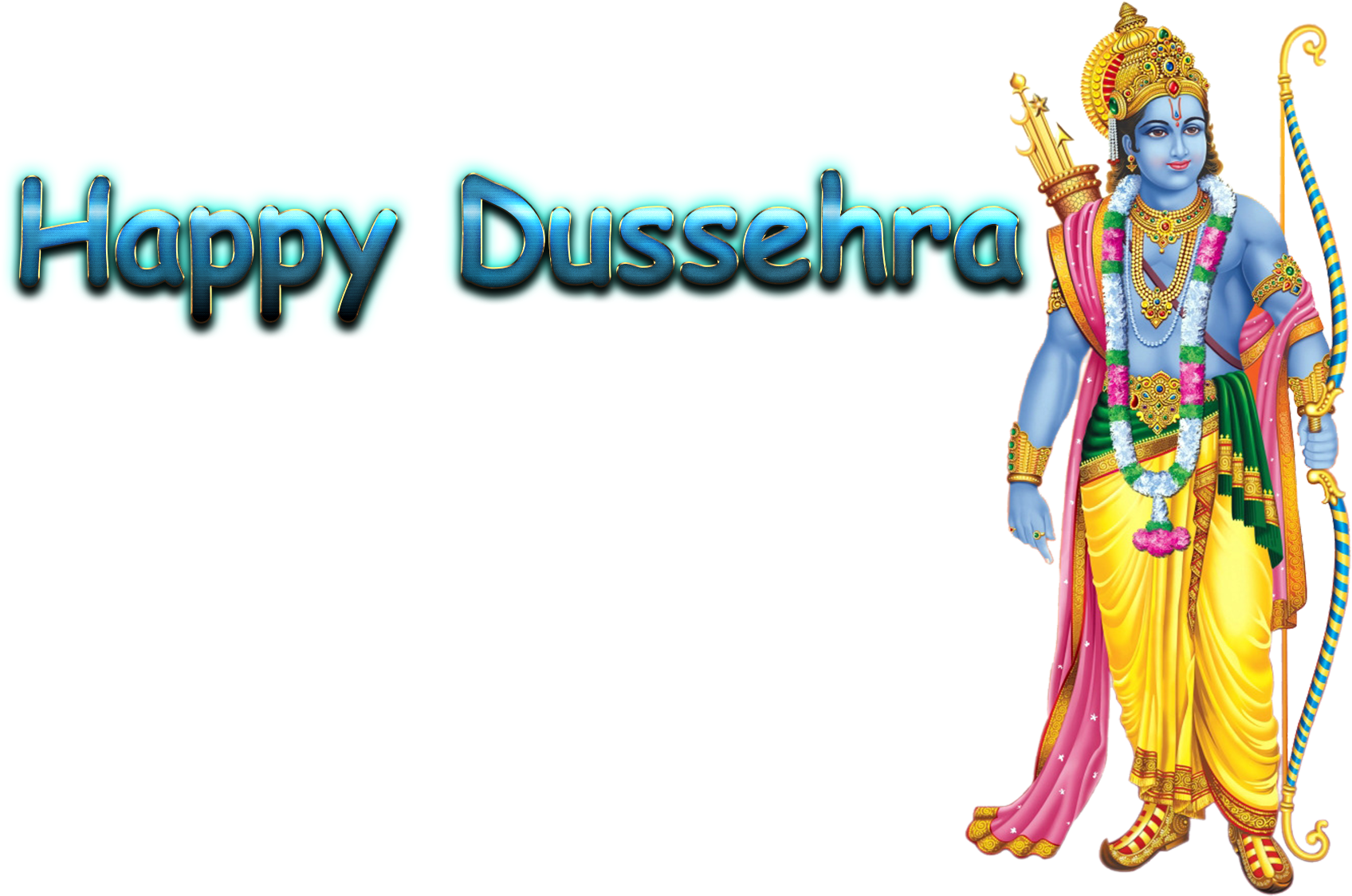 Happy Dussehra Lord Rama Greeting PNG image