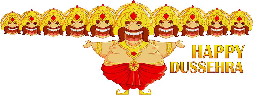 Happy Dussehra Ravana Cartoon PNG image