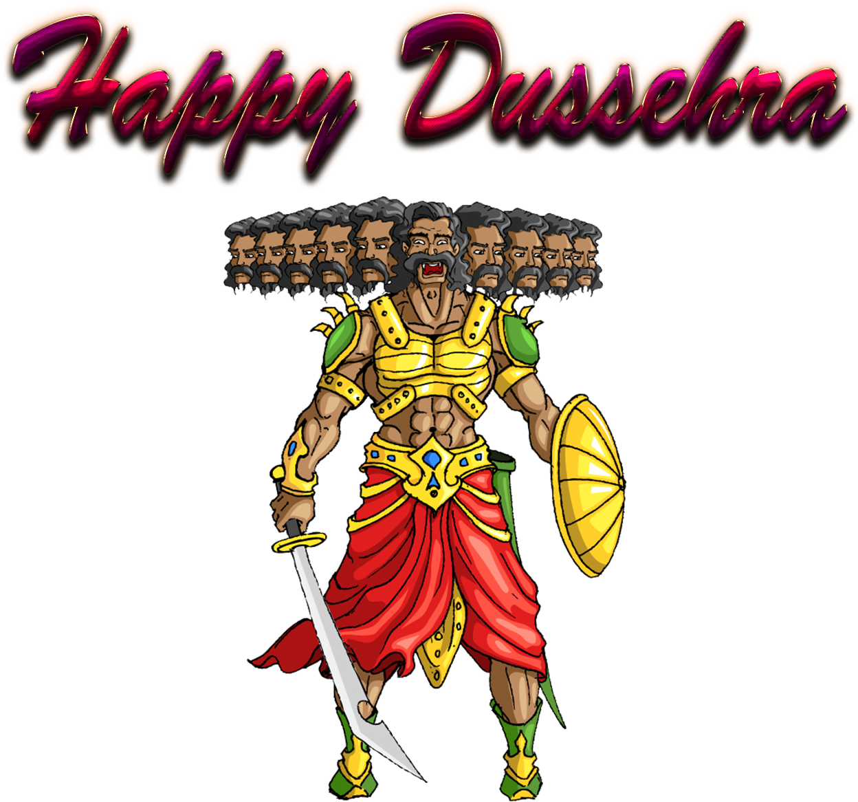 Happy Dussehra Ravana Illustration PNG image