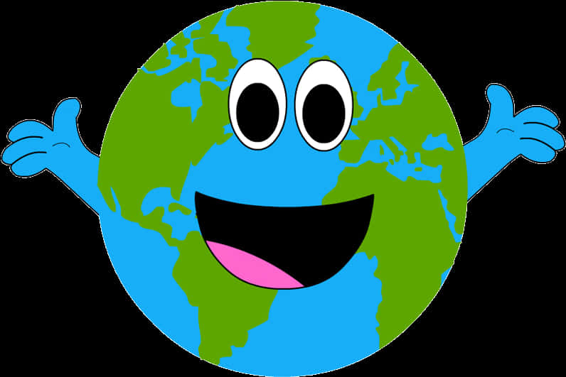 Happy Earth Cartoon Character PNG image