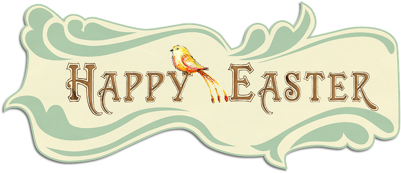 Happy Easter Bannerwith Bird PNG image