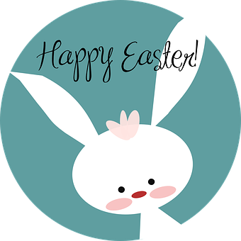 Happy Easter Bunny Greeting PNG image